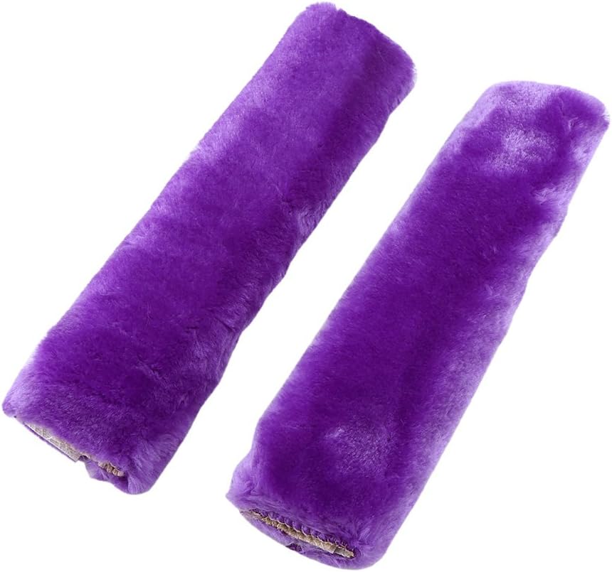 2 fundas para correa de cinturón de seguridad, almohadillas de hombro de felpa suave y cómoda para asientos de automóvil, cochecitos (morado)