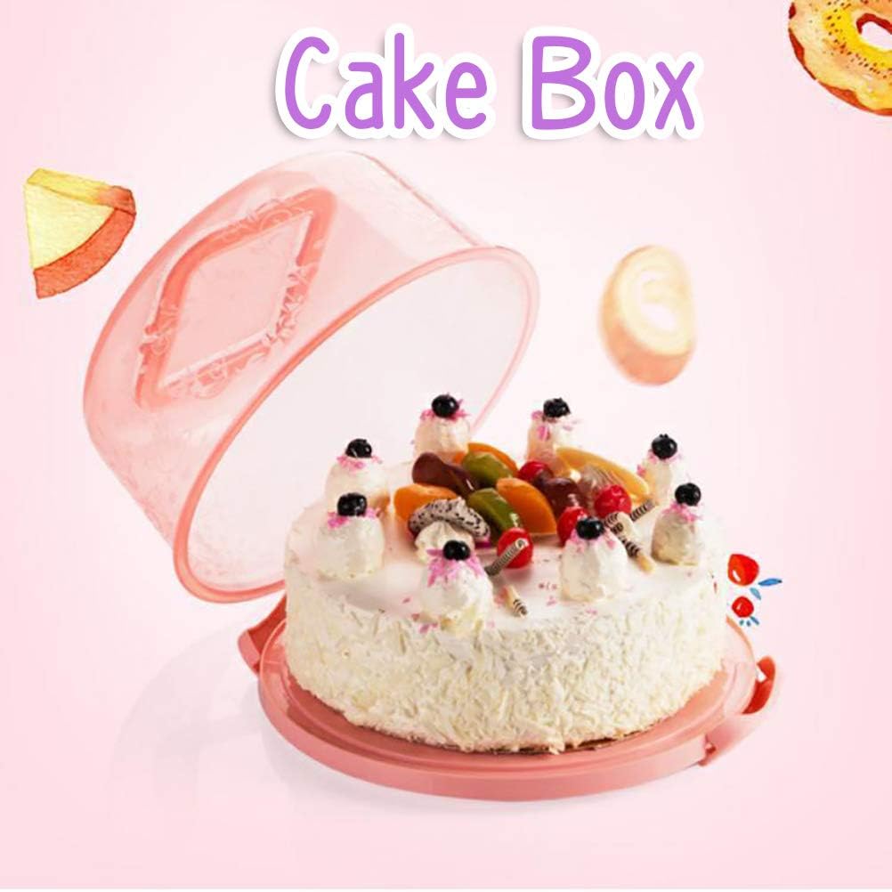 Porta pasteles, bandeja redonda portátil para servir cupcakes, caja con soporte para pasteles de dos caras para magdalenas, tartas de queso, Bundt