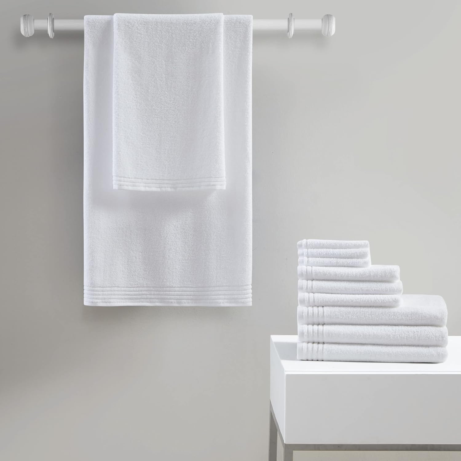 510 DESIGN Big Bundle – Juego de toallas de baño 100 % algodón, tela de rizo sin torsión, de secado rápido, suave y altamente absorbente, para
