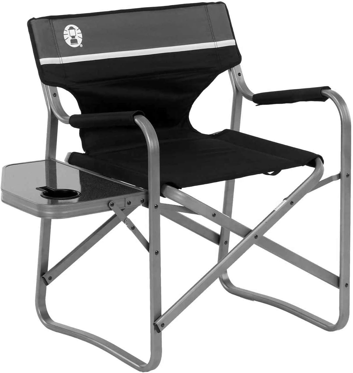 Coleman Silla de campamento con mesa auxiliar  Silla de playa plegable  Silla de cubierta portátil para portón trasero, campamento y aire libre y