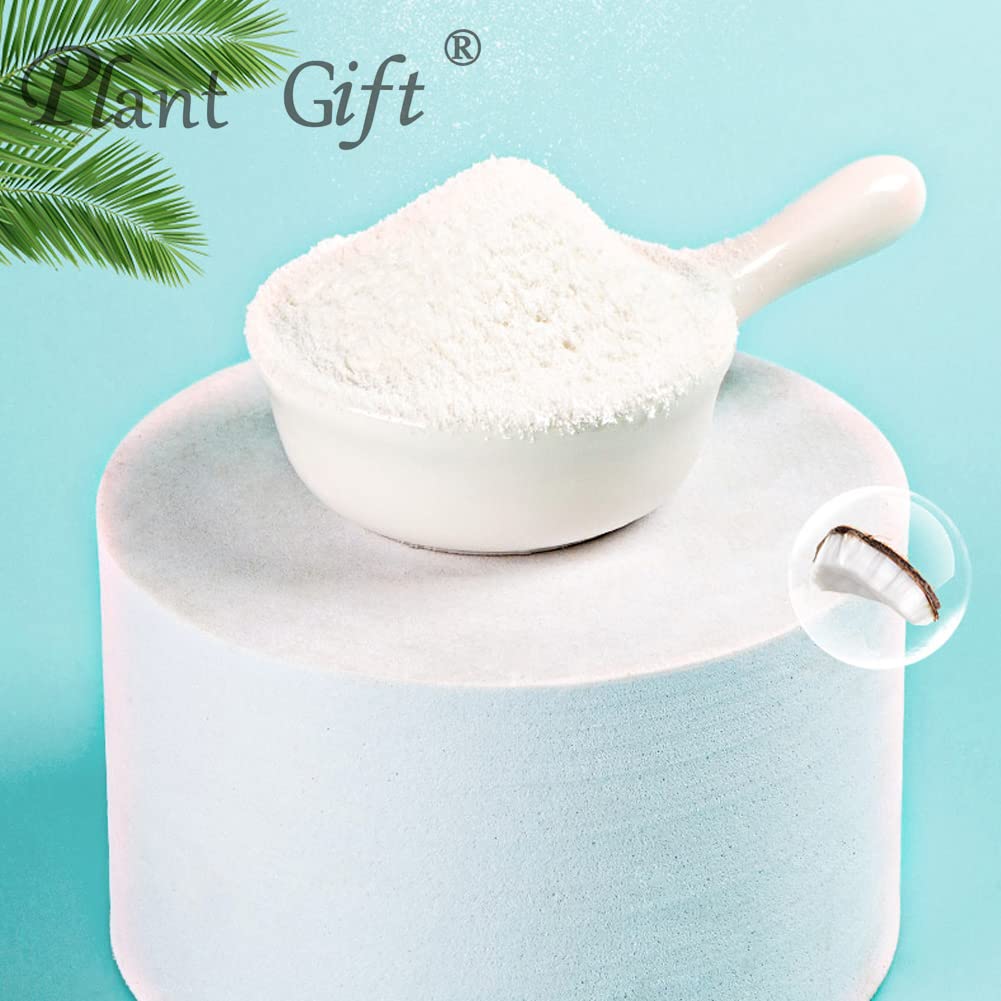 Plant Gift Polvo de coco 100% puro, polvo natural, gran sabor para bebidas, batidos, yogur, hornear, galletas, pasteles y bebidas, polvo sin OMG,
