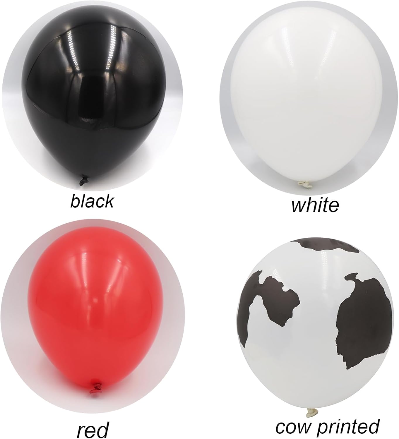 Decoraciones de fiesta de vaca, kit de arco de guirnalda de globos de vaca, globos rojos, negros y blancos para decoraciones de fiesta de vaquera,