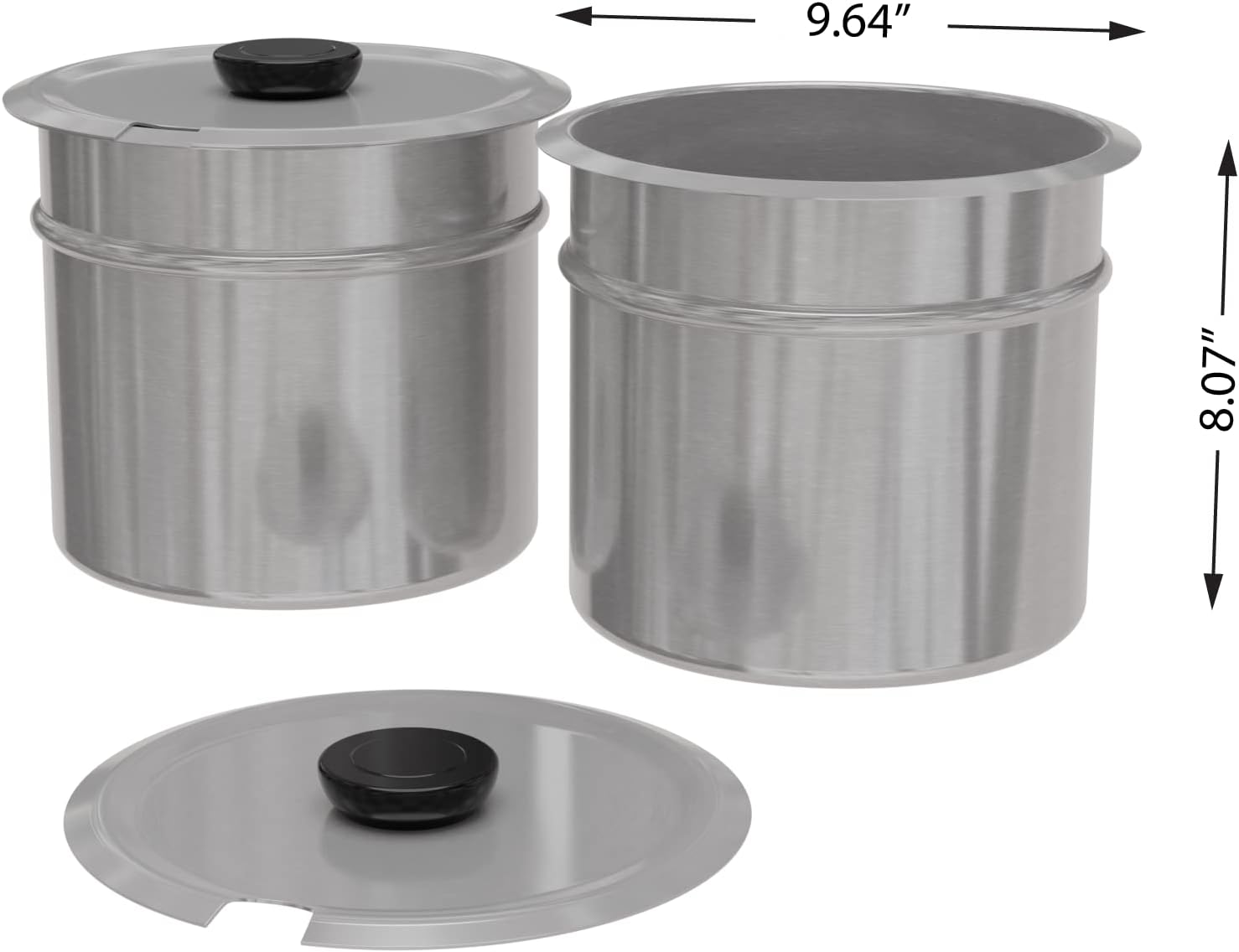 KoolMore Calentador de alimentos comercial Bain Marie para encimera, estación de sopa y servidor de mesa de buffet con dos ollas para servir,