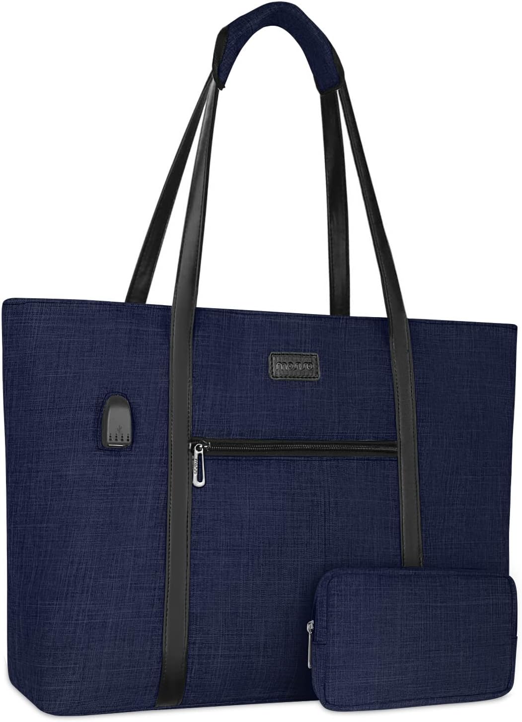 MOSISO Bolsa de mano para laptop con puerto USB para mujer, compatible con MacBook, portátil de 17 a 17.3 pulgadas y Chromebook, bolsa de viaje para