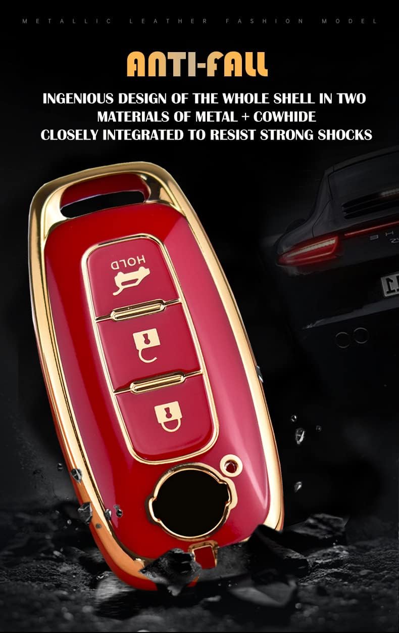 ontto Llavero de TPU de 3 botones compatible con Nissan 2023 Smart Remote Key Protector de protección completa Key Skin Anti-arañazos Chaqueta de