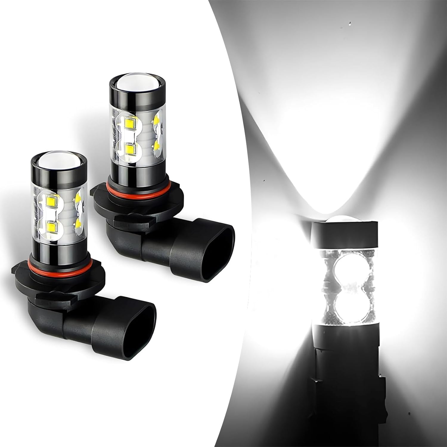 Paquete de 2 luces LED antiniebla para automóvil, bombillas de metal impermeables de repuesto para vehículos, accesorios universales de alta