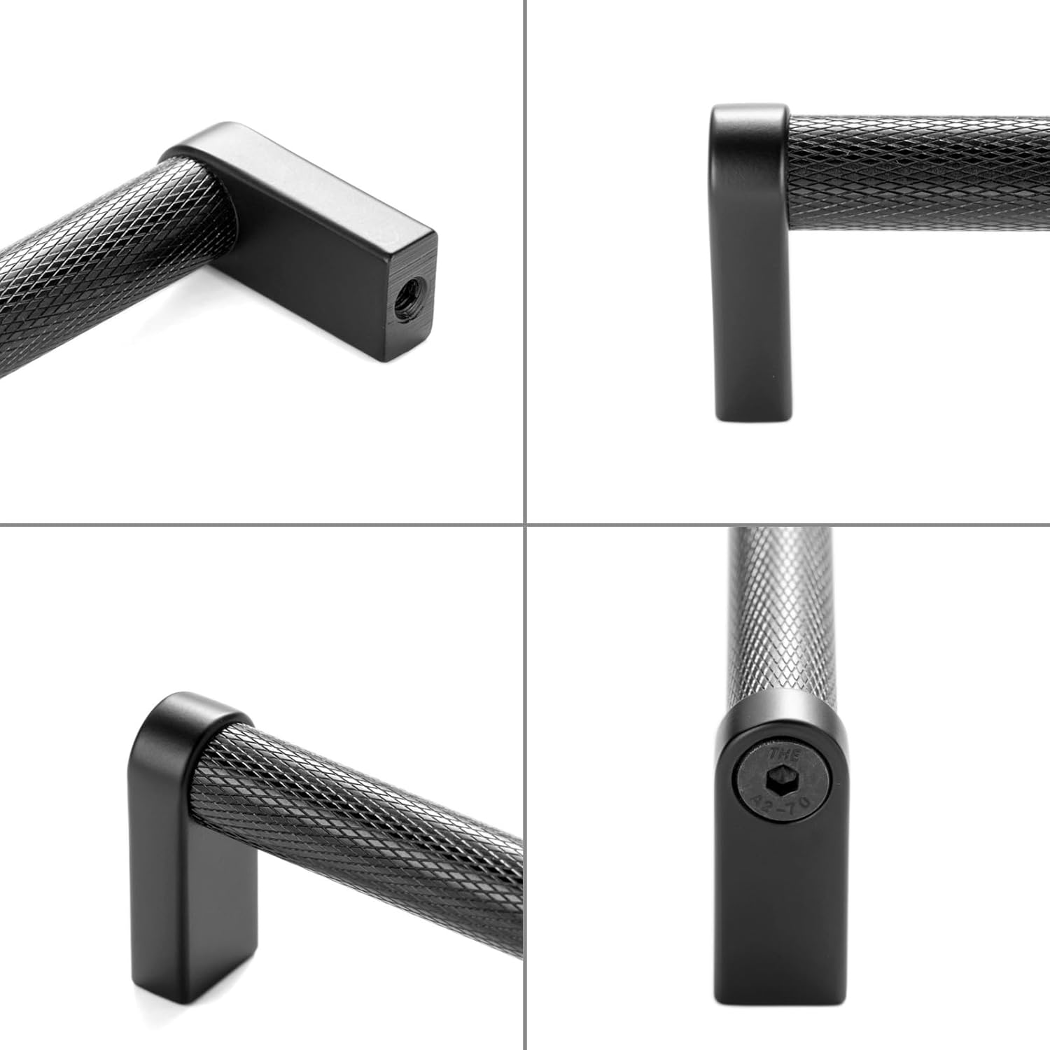 KOOFIZO Tirador moleteado para gabinete, manija de muebles de níquel cepillado, distancia entre tornillos de 5 pulgadas, paquete de 5 unidades P22