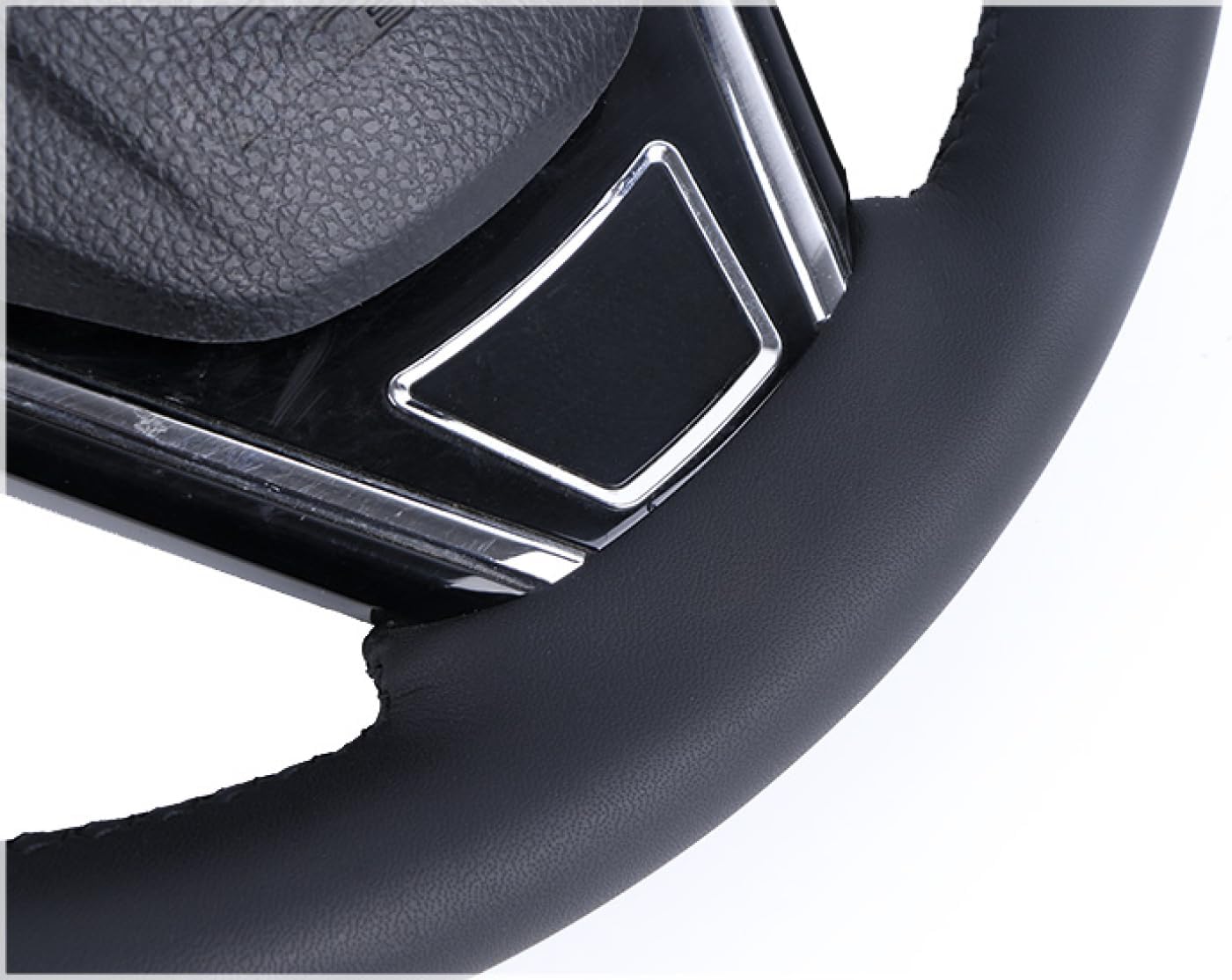 Cubierta de volante de coche de cuero negro cosido a mano, para SsangYong Korando 2011-2014 DIY transpirable volante cubiertas