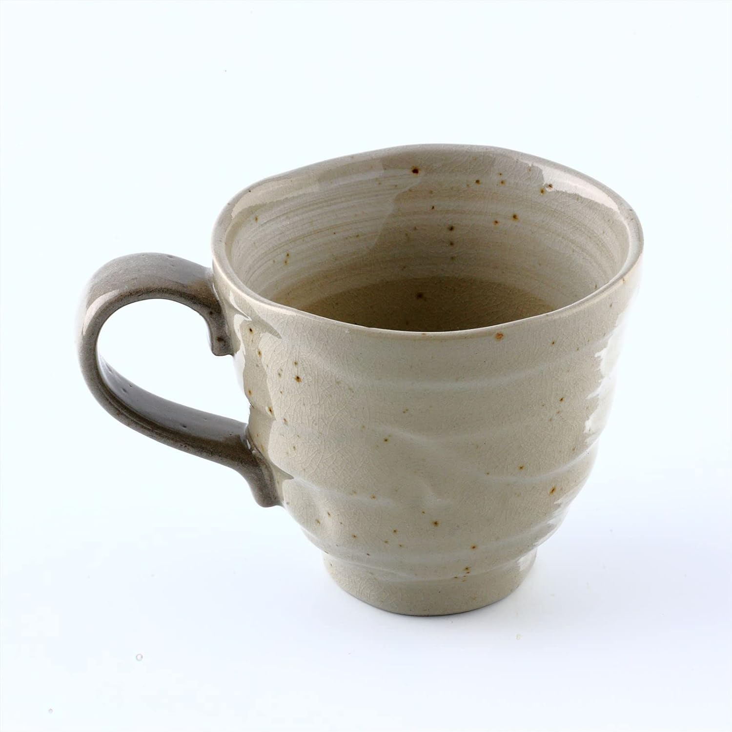Juego de 2 tazas de café de cerámica japonesas Mino Yaki (Ware), diseño de poema japonés Jizo, gris, 8.8 onzas líquidas, tazas de té hechas a mano,