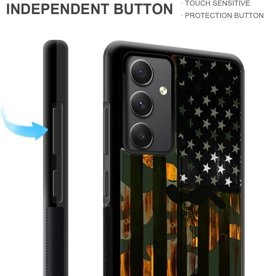 DJSOK Funda compatible con Samsung Galaxy A54 5G, diseño de camuflaje con diseño de bandera de árbol de lujo para hombres, niños y niñas, doble