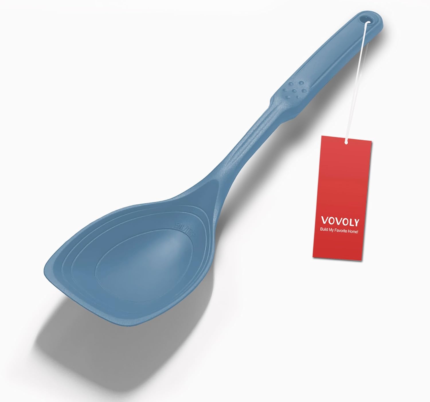 Cuchara de cocina grande de silicona, juego de cuchara sólida antiadherente con perno profundo y marca de medición para mezclar, servir, escurrir,