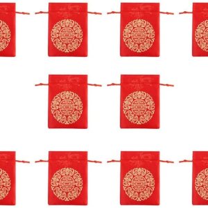 TENDYCOCO Good Fortune – Bolsa roja china de seda china, bolsas de regalo de la fortuna de la suerte, bolsa con cordón para joyas, bolsas para TENDYCOCO Good Fortune – Bolsa roja china de seda china, bolsas de regalo de la fortuna de la suerte, bolsa con cordón para joyas, bolsas para