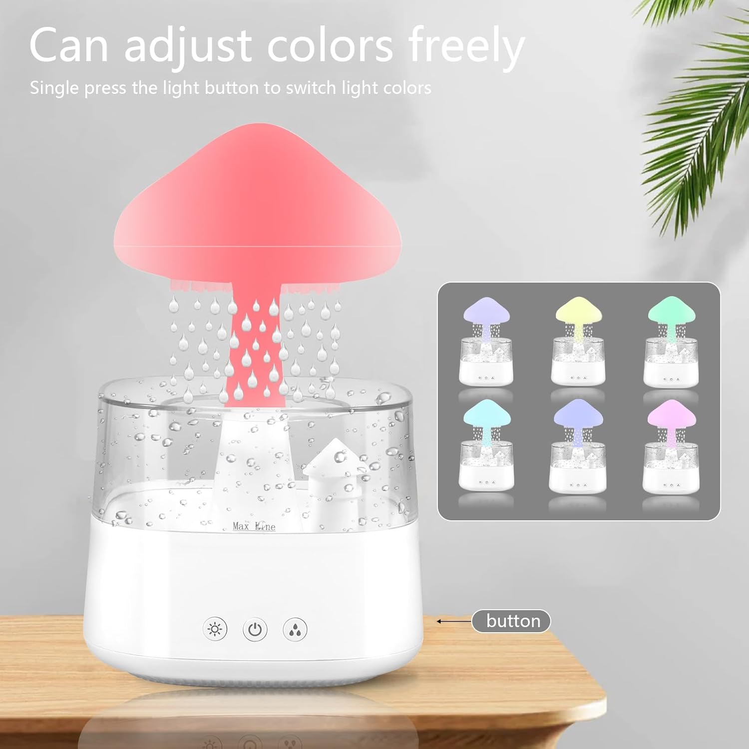 Humidificador de nube de lluvia con 7 luces de colores, difusor de lluvia y nube, lámpara de cascada, humidificador de nube de lluvia relajante,
