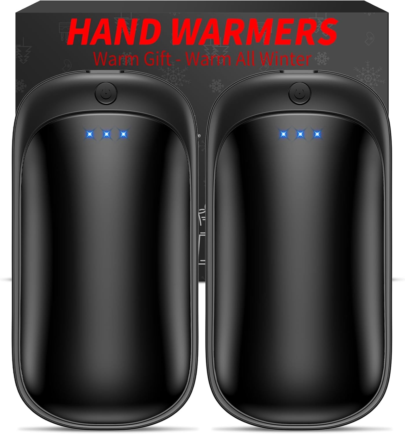 Paquete de 2 calentadores de manos recargables, calentadores de manos eléctricos portátiles reutilizables, calentadores de manos USB 2 en 1, regalos