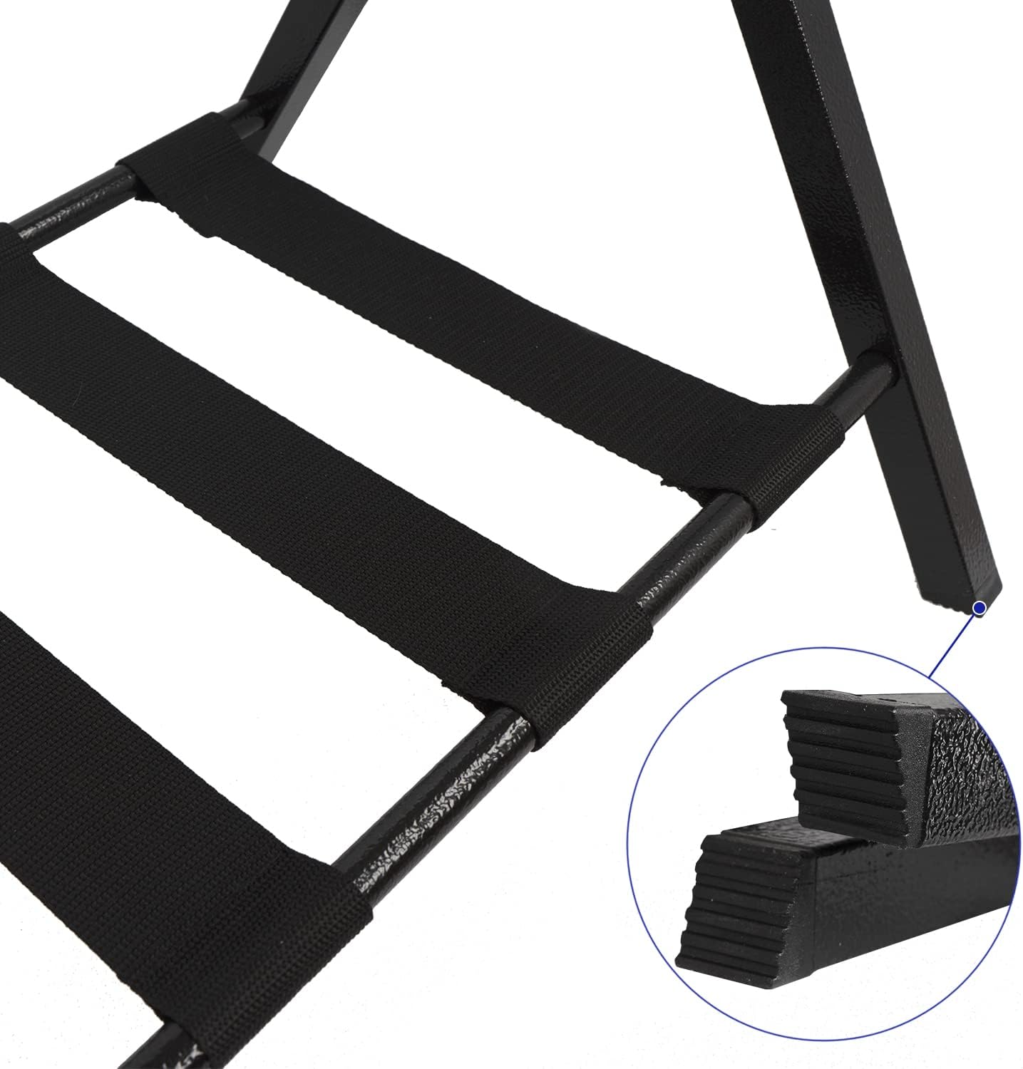 Portaequipajes plegable con estante de almacenamiento para habitación de invitados, dormitorio, hotel, negro (1)