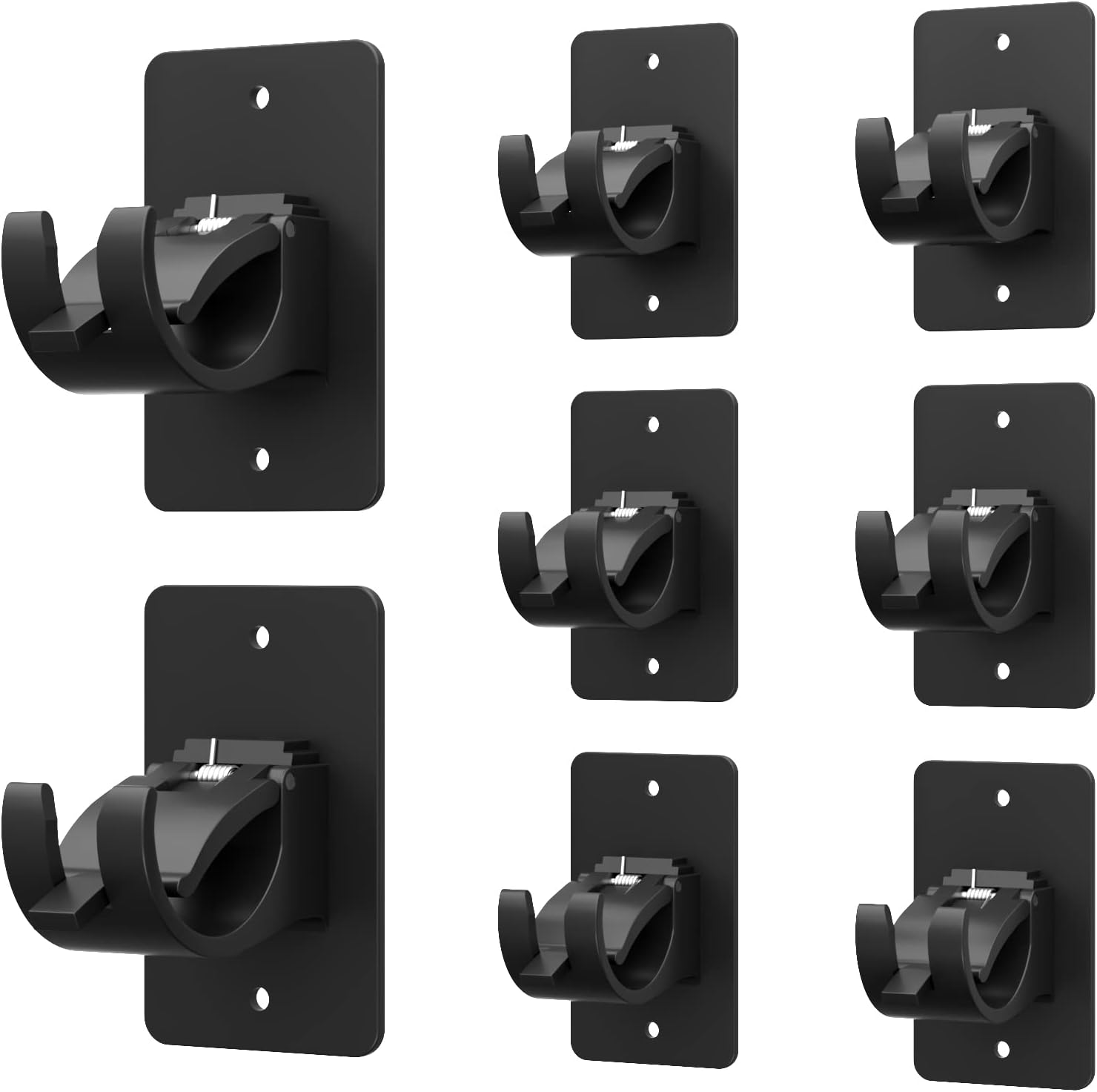 8 soportes de barra de cortina autoadhesivos, soportes universales de plástico para cortinero, soportes de barra de cortina sin taladro, ganchos