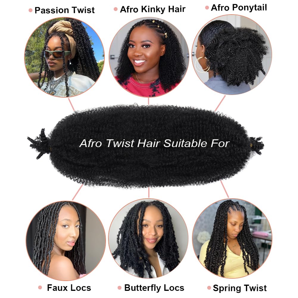 Marley Twist – 8 paquetes de cabello trenzado cubano, cabello Marley para rastas suaves, cabello previamente esponjado, 12 pulgadas, cabello de