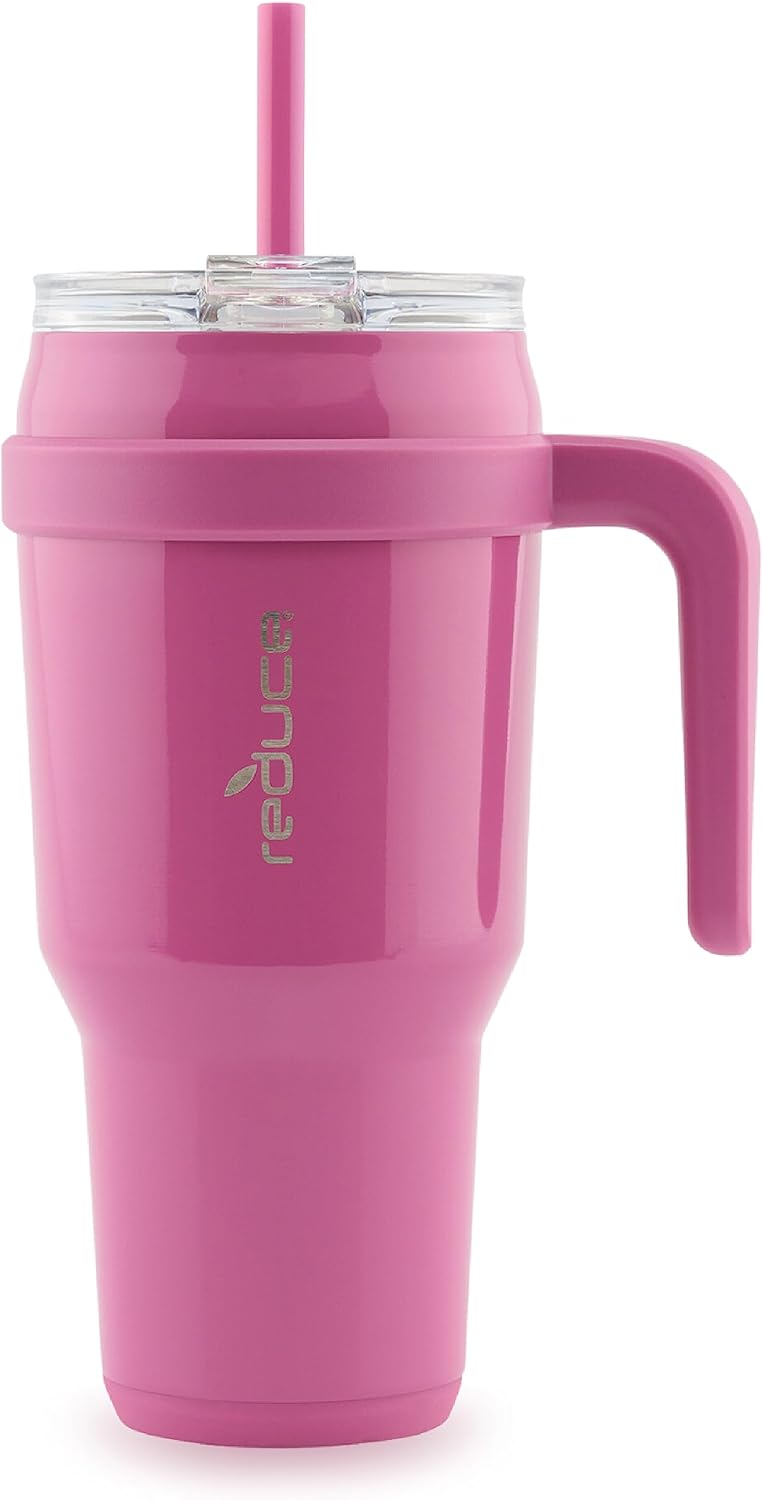 REDUCE Cold1 – Vaso de 40 onzas con asa, botella de agua de acero inoxidable aislada al vacío para el hogar, la oficina o el automóvil, taza