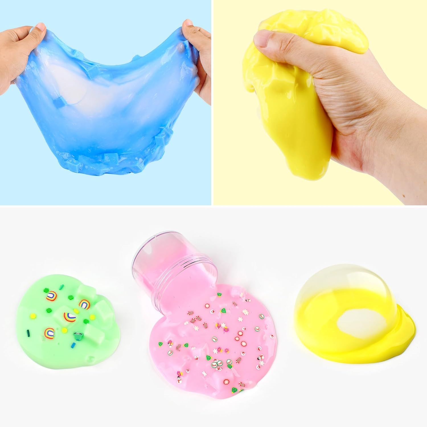 Paquete de 4 cubos de gelatina de mantequilla, medio transparente, perfumada crema, masilla de masilla para niñas y niños, regalos de fiesta, suave