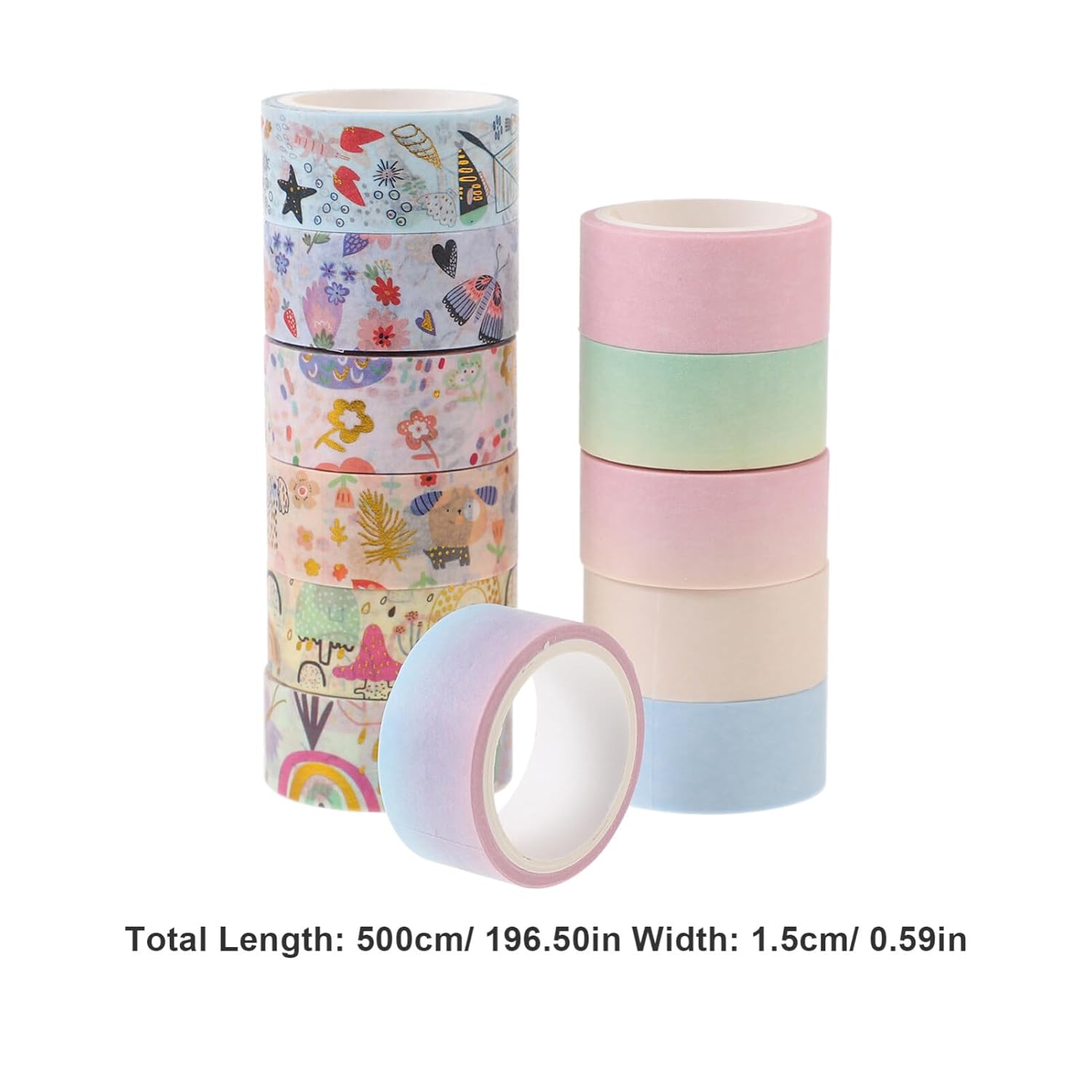 EXCEART 12 Rolls Scrapbook Decor Multi-Purpose Washi Tape Self-Adhesive DIY Tapes Dairy Tape Paper Tapes Planner Tape DIY Crafts Washi Tape Washi
