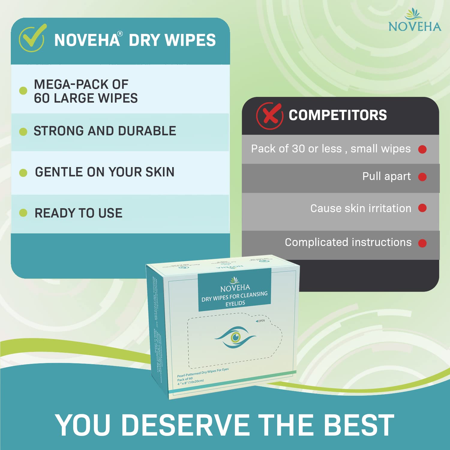 NOVEHA Toallitas secas 60pc
