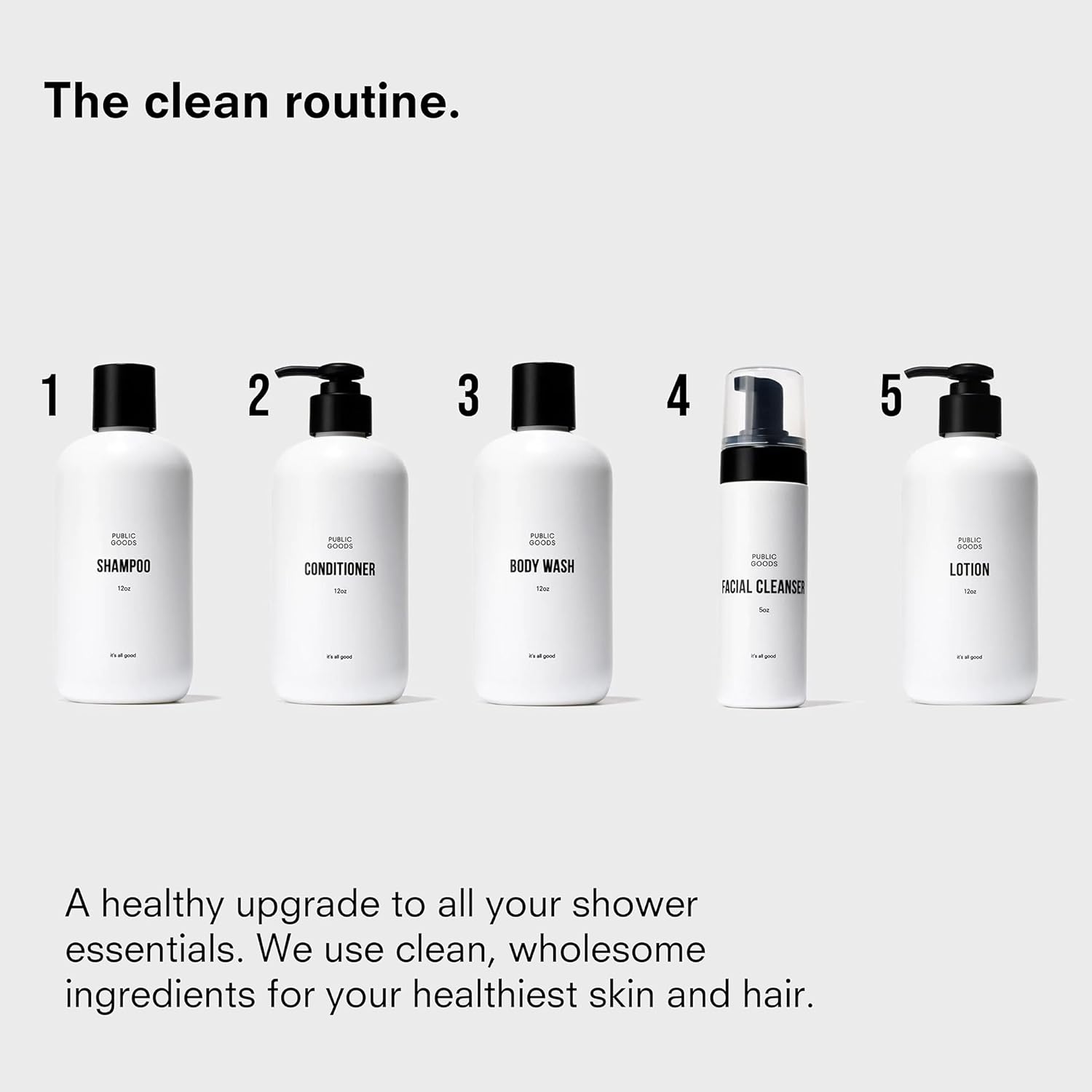 Public Goods Champú para mujeres y hombres  Champú suave natural para limpiar y nutrir todo tipo de cabello  Fabricado con aceites esenciales