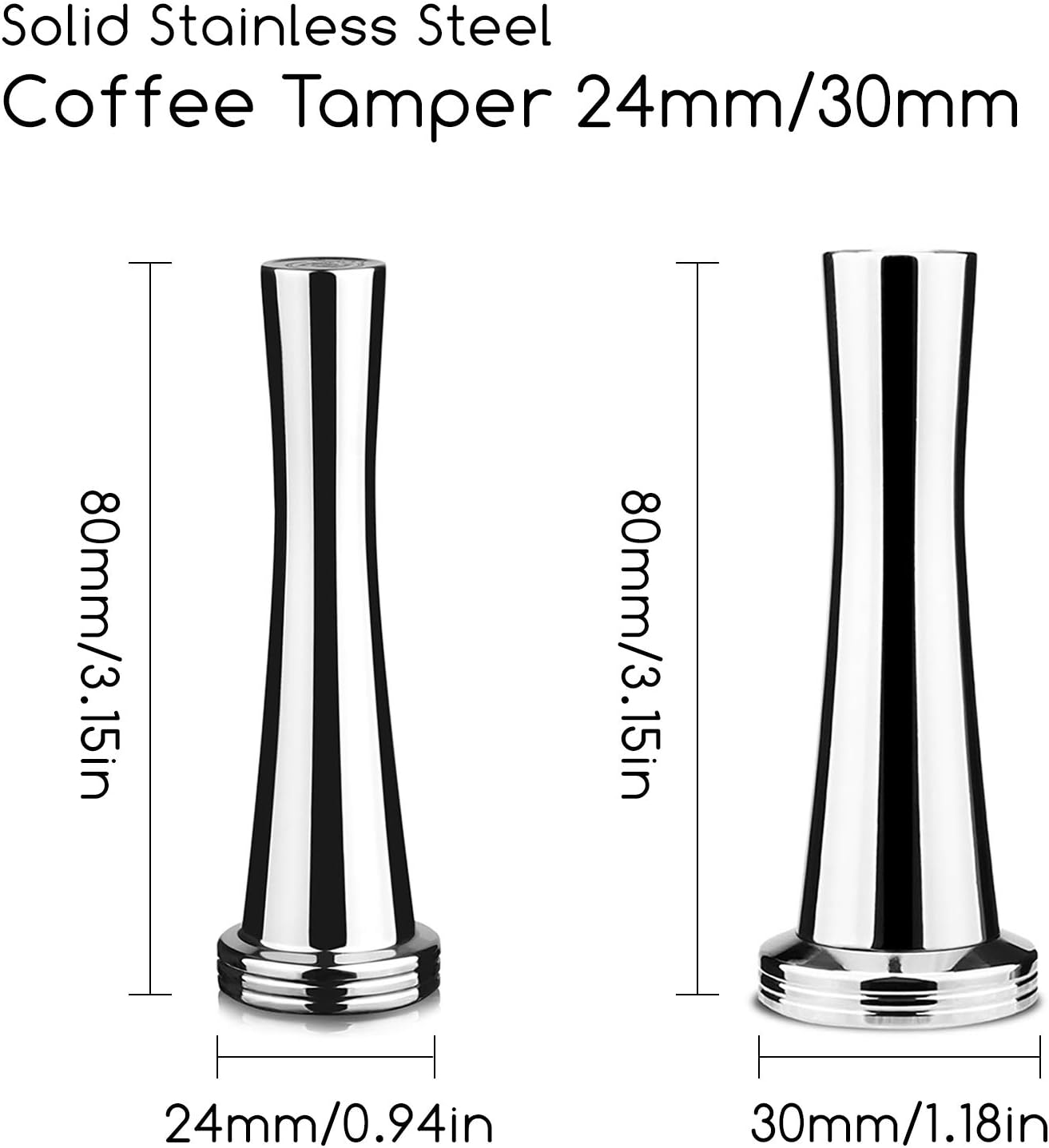 Tamper de café de 0.945 in para prensa de café Nespresso Acero inoxidable Plata Tamper Café Martillo sólido Suministros de cafetería, C-adecuado