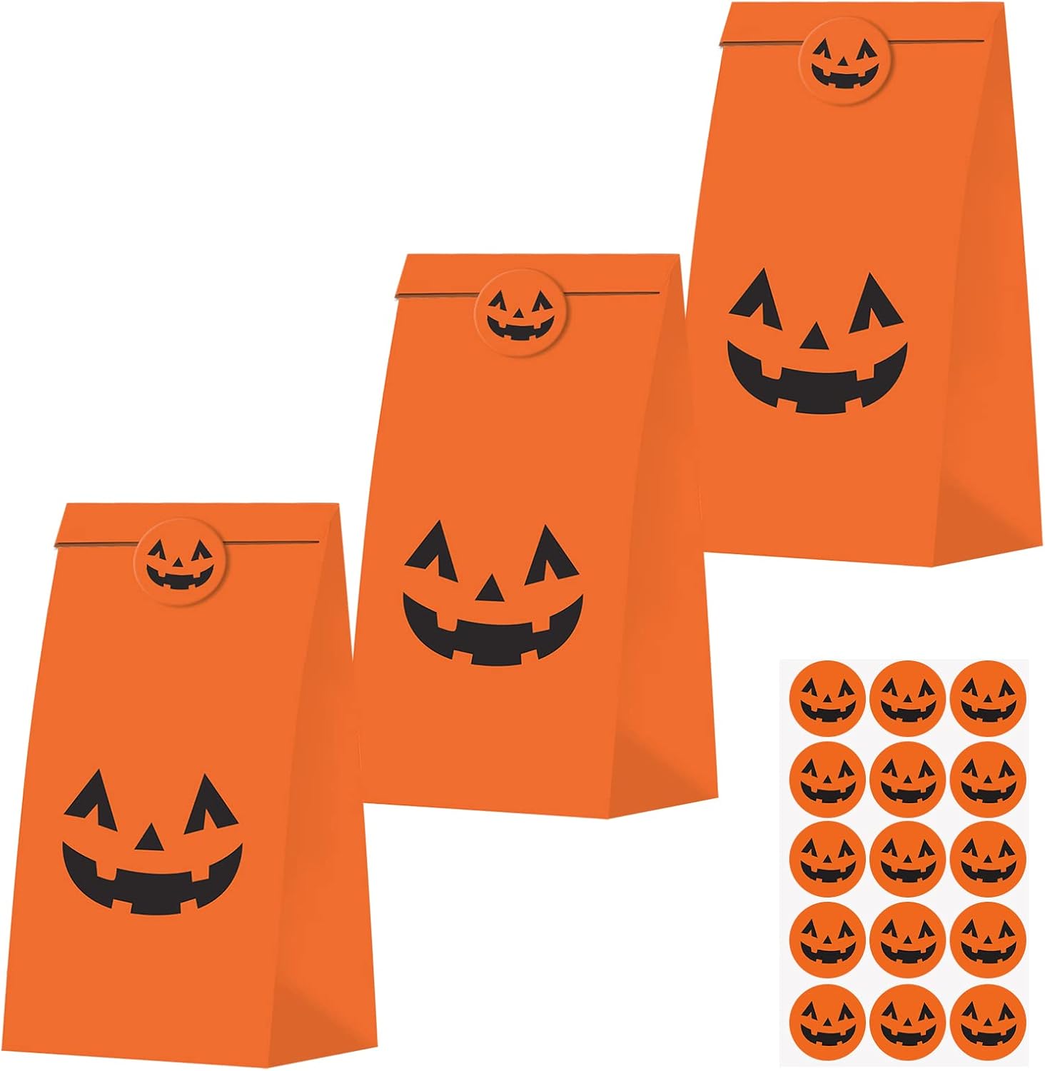 KERINGO 30 bolsas de regalo de calabaza de Halloween para decoración de calabaza, bolsa de regalo de golosinas, bolsas de regalo de dulces para