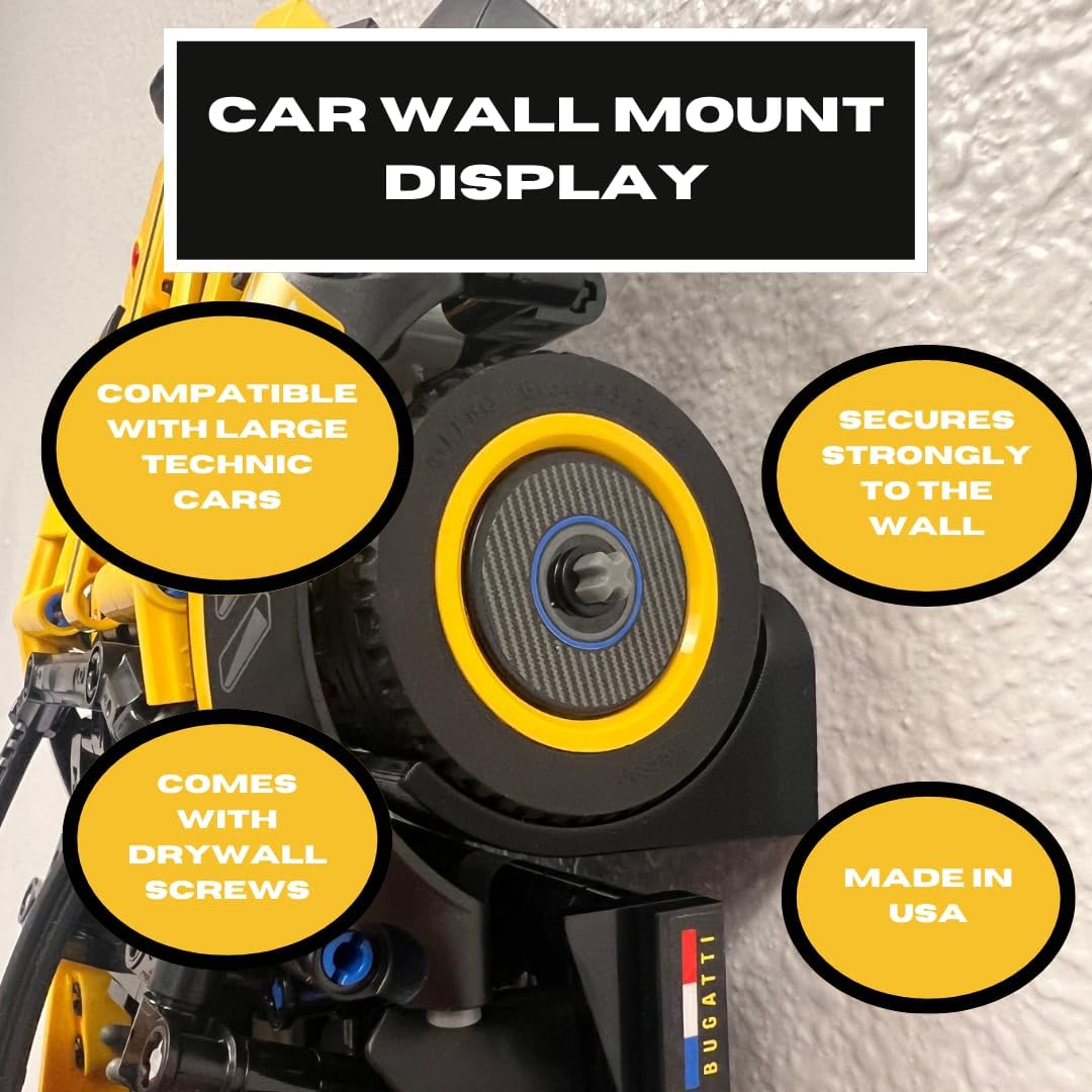 Soporte vertical coleccionable de pared para automóvil compatible con autos de carreras Lego Technic Series  Colección de autos de exhibición por