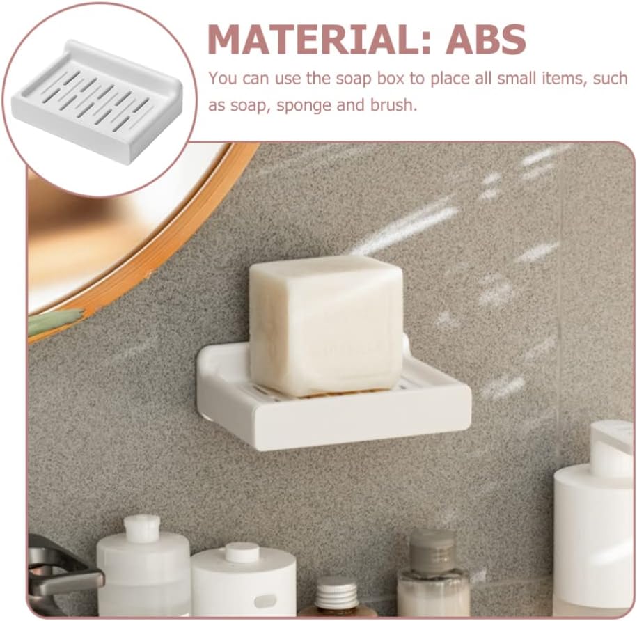 Zerodeko Cajones de almacenamiento, jabonera, soporte para jabón, bandeja de jabón, platos autoadhesivos, protector de jabón de plástico para