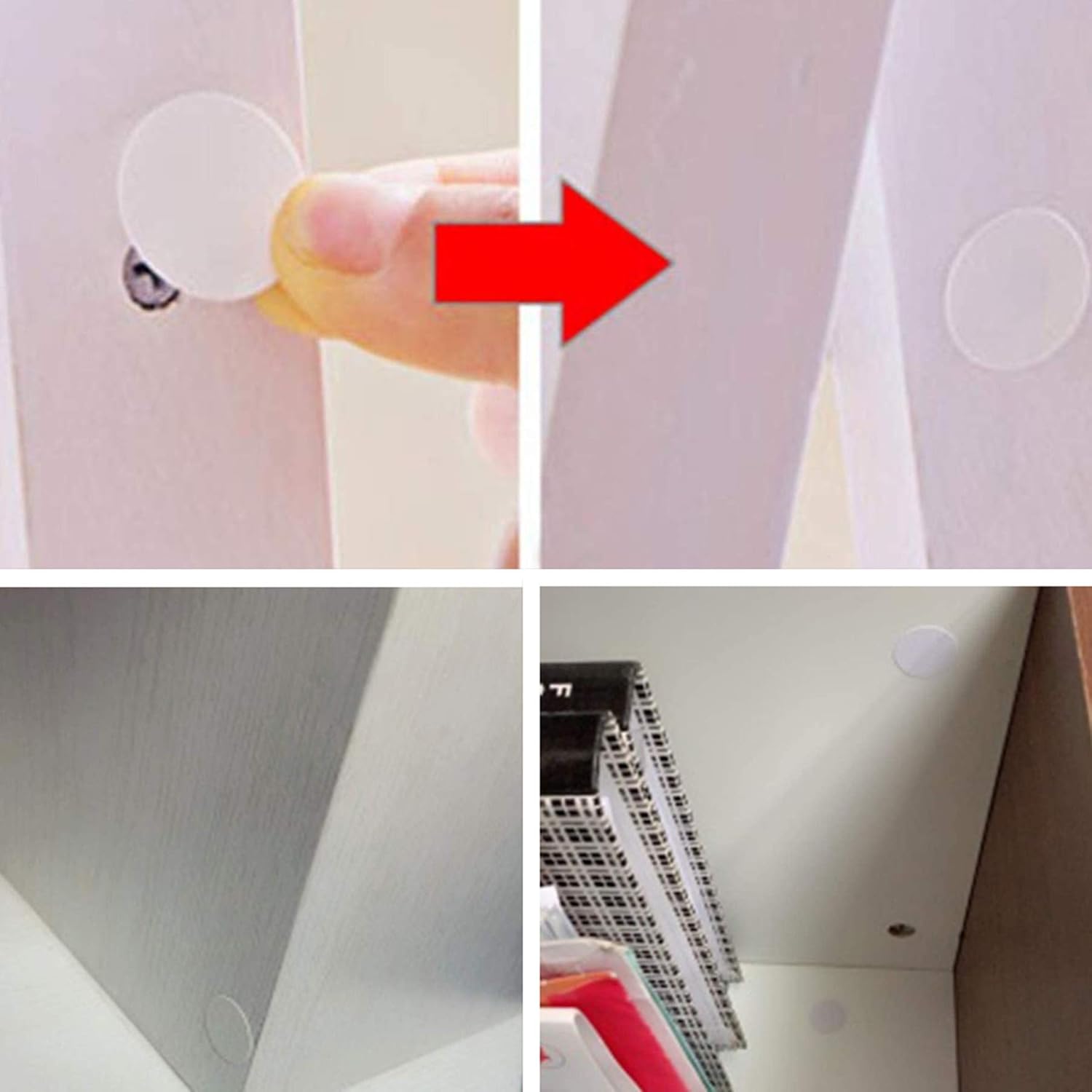 HFBlins – 4 hojas de calcomanías para agujeros de tornillo, material de PVC, tapas autoadhesivas para tornillos, adhesivo a prueba de polvo de 0.83