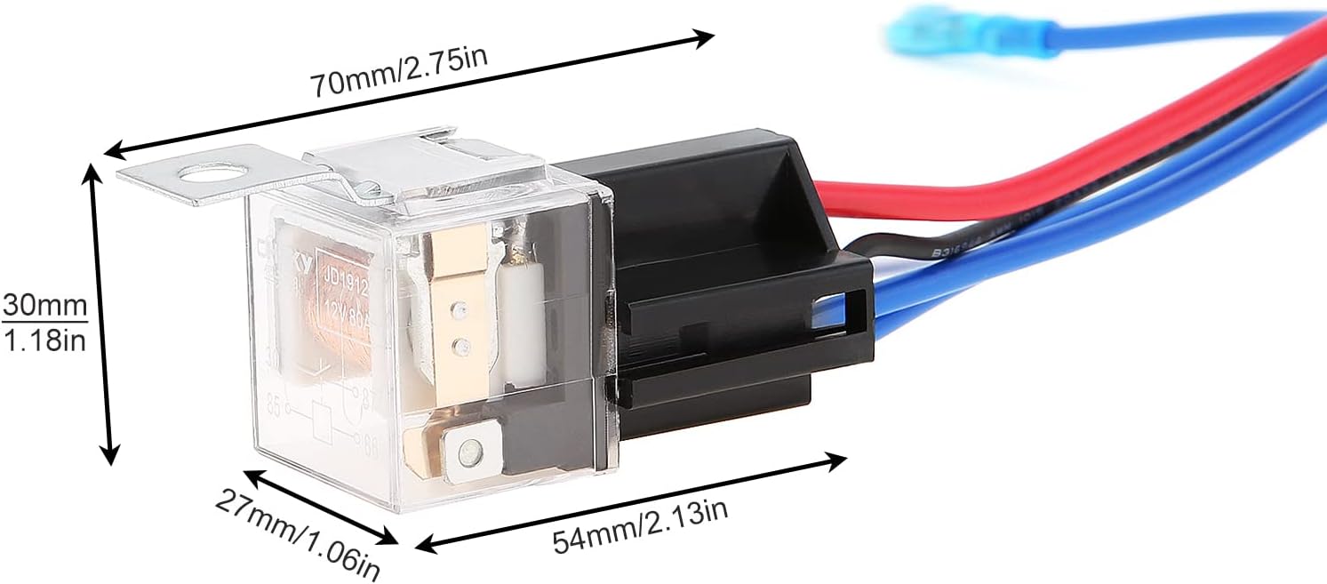 DriSentri Kit de relé de arnés de cableado de 12 V 30 A para modificación de bocinas de tono de explosión con bandas
