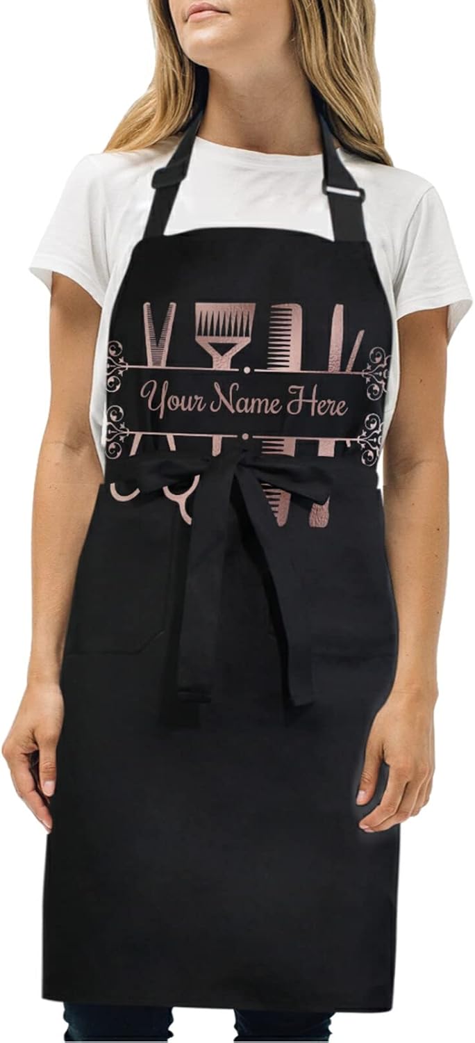 CHIFIGNO Delantal unisex personalizado para peluqueros  bata ajustable para estilista  Regalos personalizados