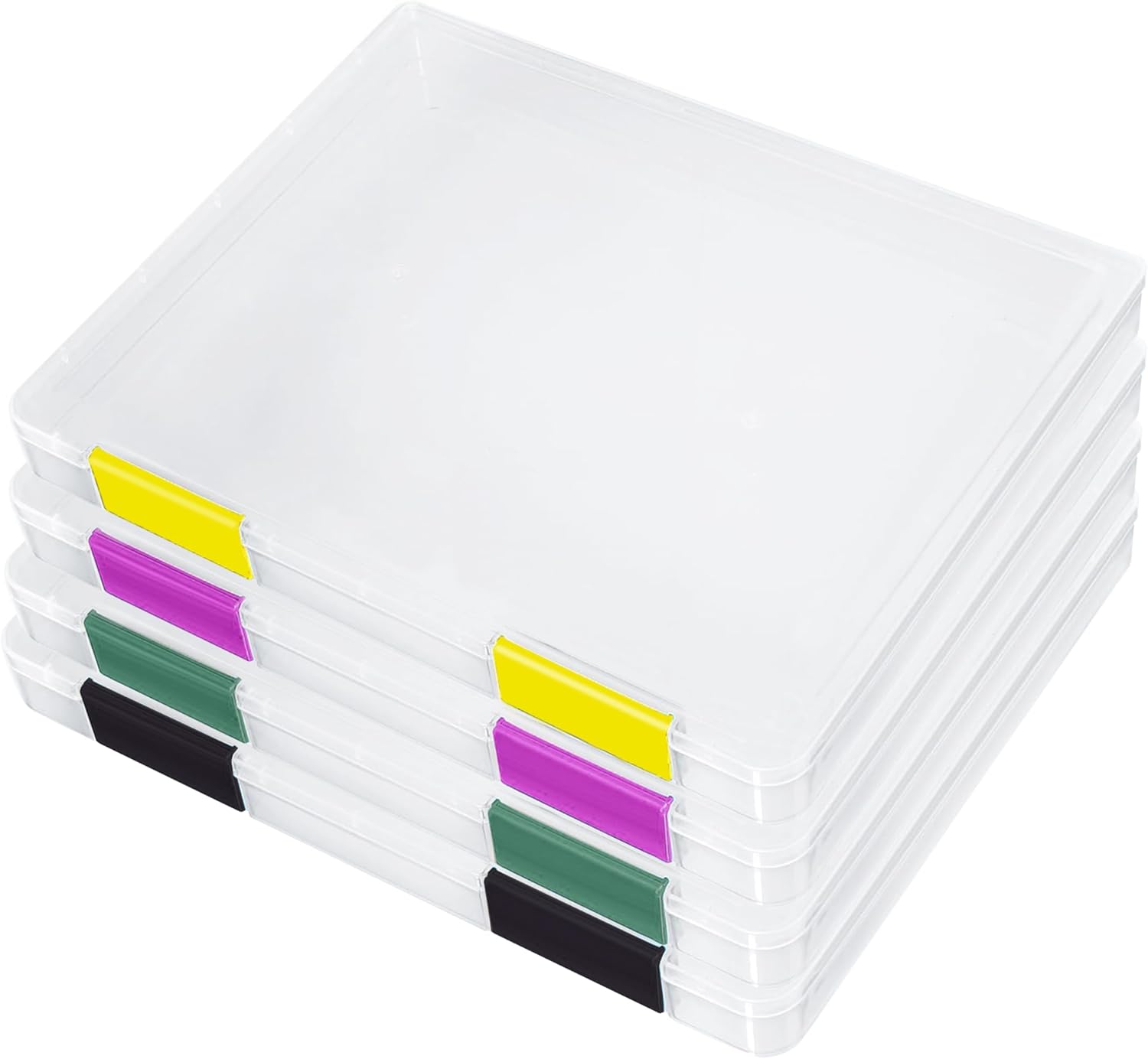 4 fundas transparentes para proyectos portátiles, A4, caja de almacenamiento de papel para álbumes de recortes de 8.5 x 11 pulgadas, para documentos