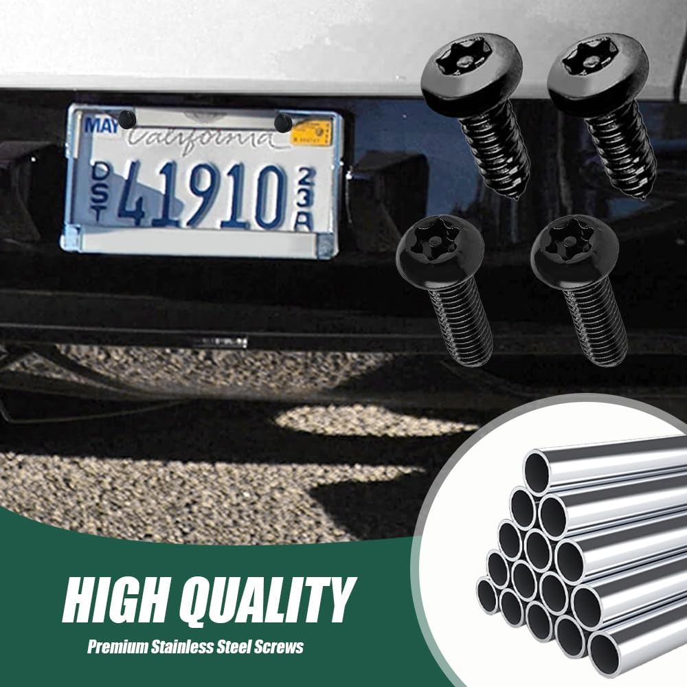 Kit de tornillos antirrobo para matrícula, kit de placa de matrícula resistente a manipulaciones, tornillos de seguridad de 14 pulgadas (M6), kit de
