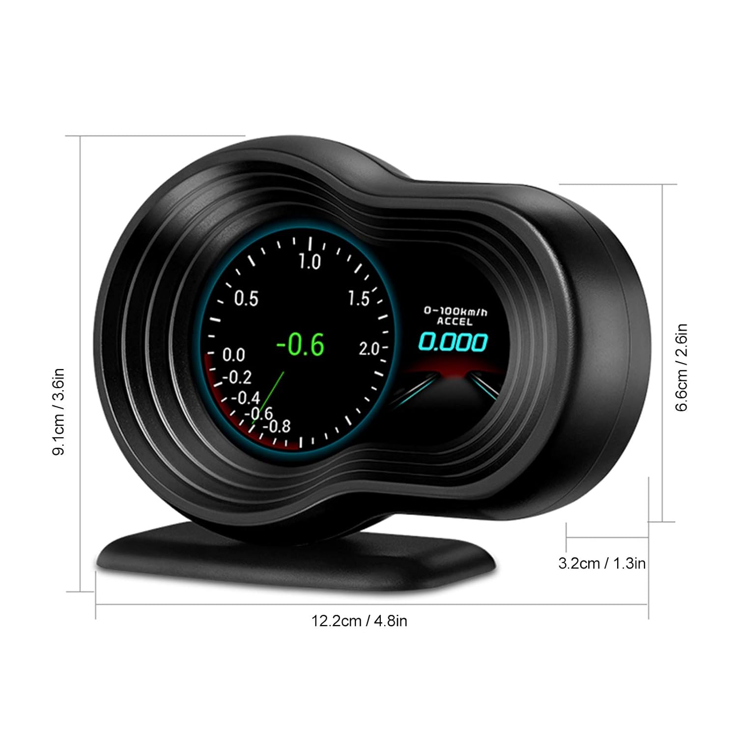 Qiilu Head Up Display, Universal Head Up Pantalla LCD OBD2+GPS Auto HUD Monitor Proyector multifuncional para vehículos que cumplen con los