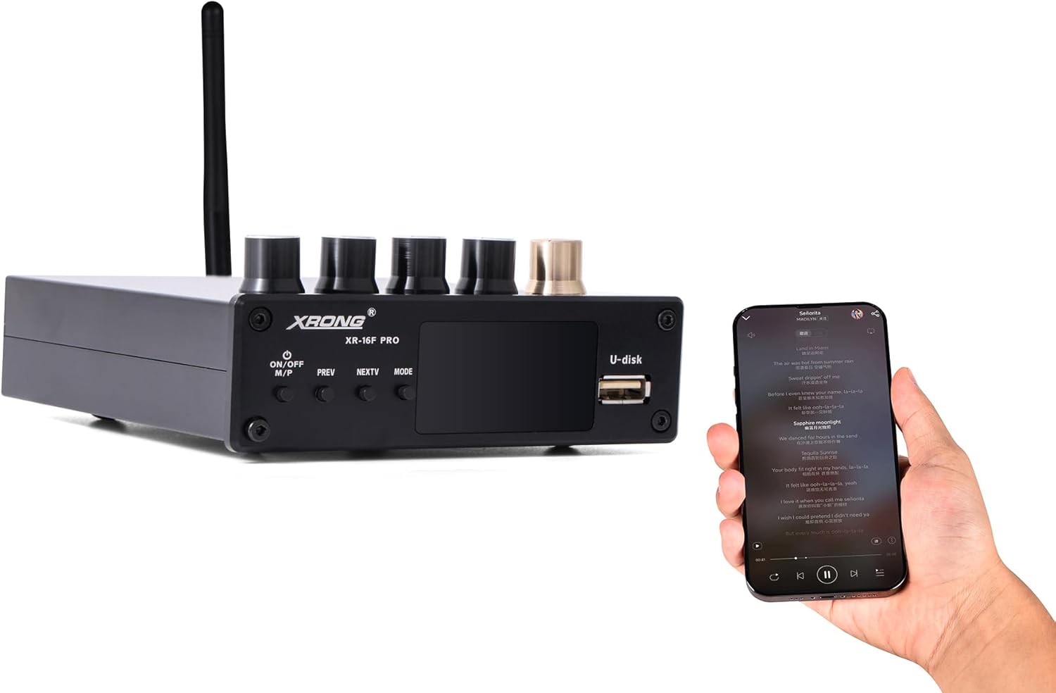 Amplificador de potencia Bluetooth 5.1 100Wx2+100W estéreo HiFi 2.1 CH Amplificador de sonido digital 24Bit192kHz Clase D Amp USB DAC, soporte de