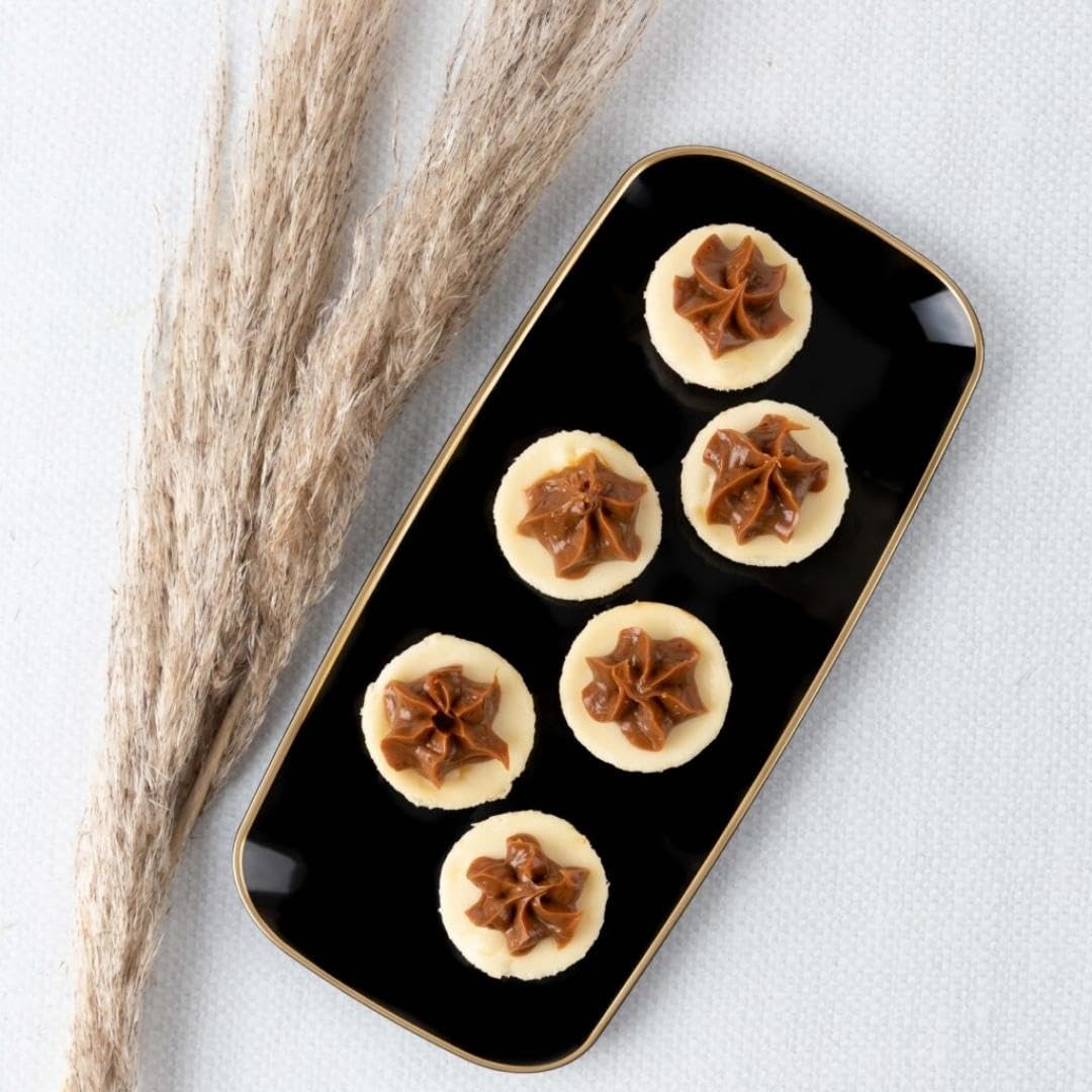 Blue Sky Bandeja rectangular orgánica negra con borde dorado – 10.6 pulgadas  2CT reutilizable y desechable elegante vajilla de plástico