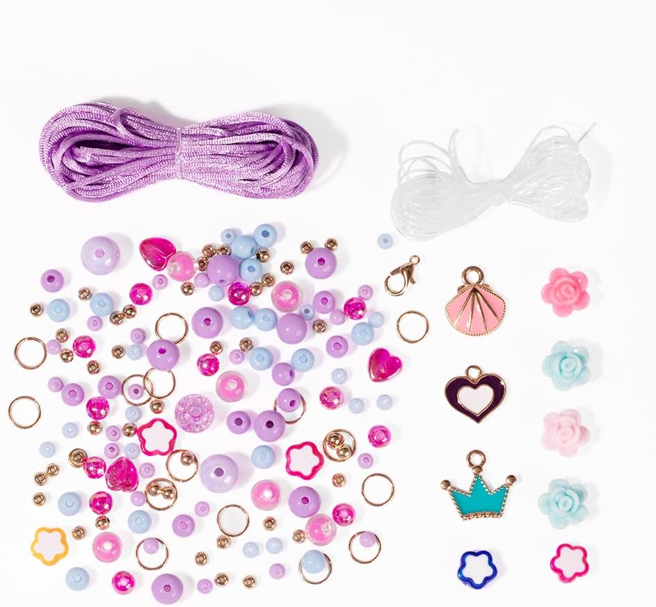 SmileForward – Kit de cuentas para hacer joyas, diseño de flores de fruta, sonrientes, cuentas de arcilla, dijes, pulseras y pulseras para niñas,