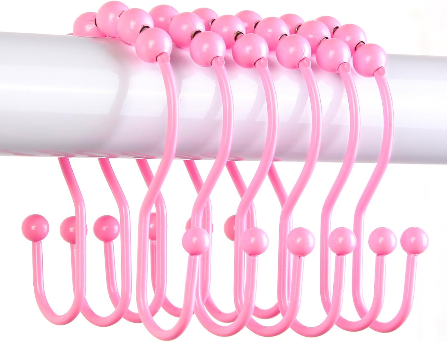 Ganchos para cortina de ducha, anillos de ducha de acero inoxidable 304 para baño, ganchos de ducha de doble deslizamiento para cortinas de cortina