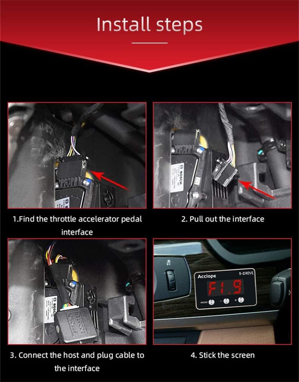 Controlador electrónico LED de respuesta del acelerador de 9 modos de accionamiento, pedal de acelerador de carreras, compatible con MG Morris