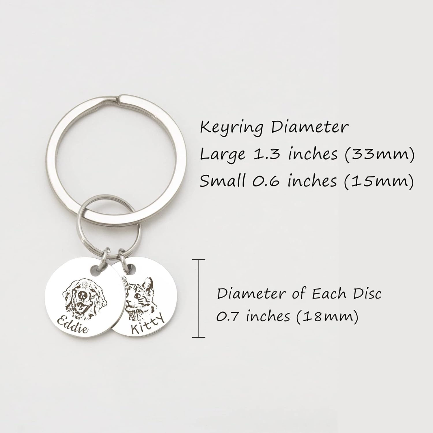 Anavia Llavero personalizado para retrato de mascota, foto personalizada de mascota hecha a mano grabada, gato, perro, recuerdo conmemorativo,