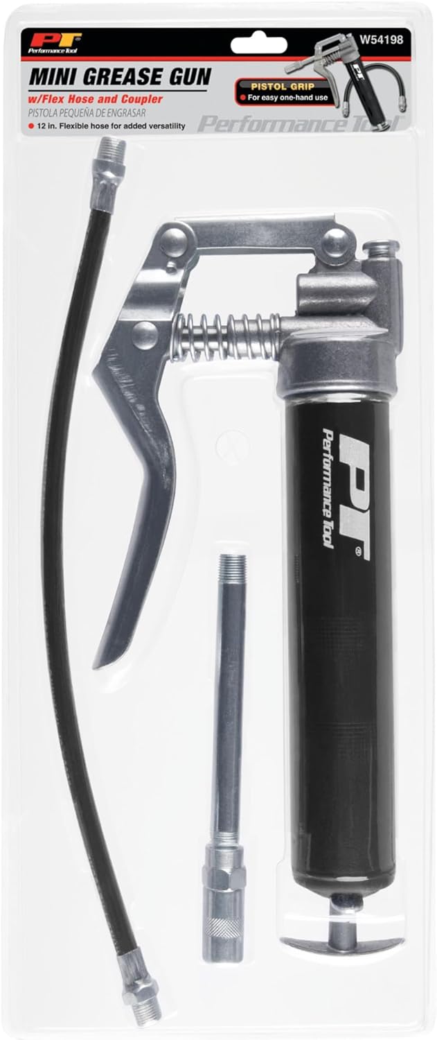 Performance Tool W54198 Pistola de engrase de 3 oz con manguera flexible