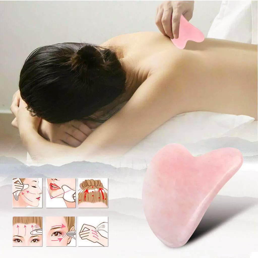Gua Sha Jade Stone Gua Sha Herramienta de masaje, herramienta Guasha para masaje de piel facial y corporal. Herramientas para acupuntura de spa,