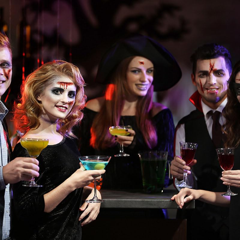 ELOOF Tatuajes de Halloween de cicatriz para el cuerpo, tatuajes de maquillaje realistas temporales para hombres, adultos, mujeres, niños (pegatinas