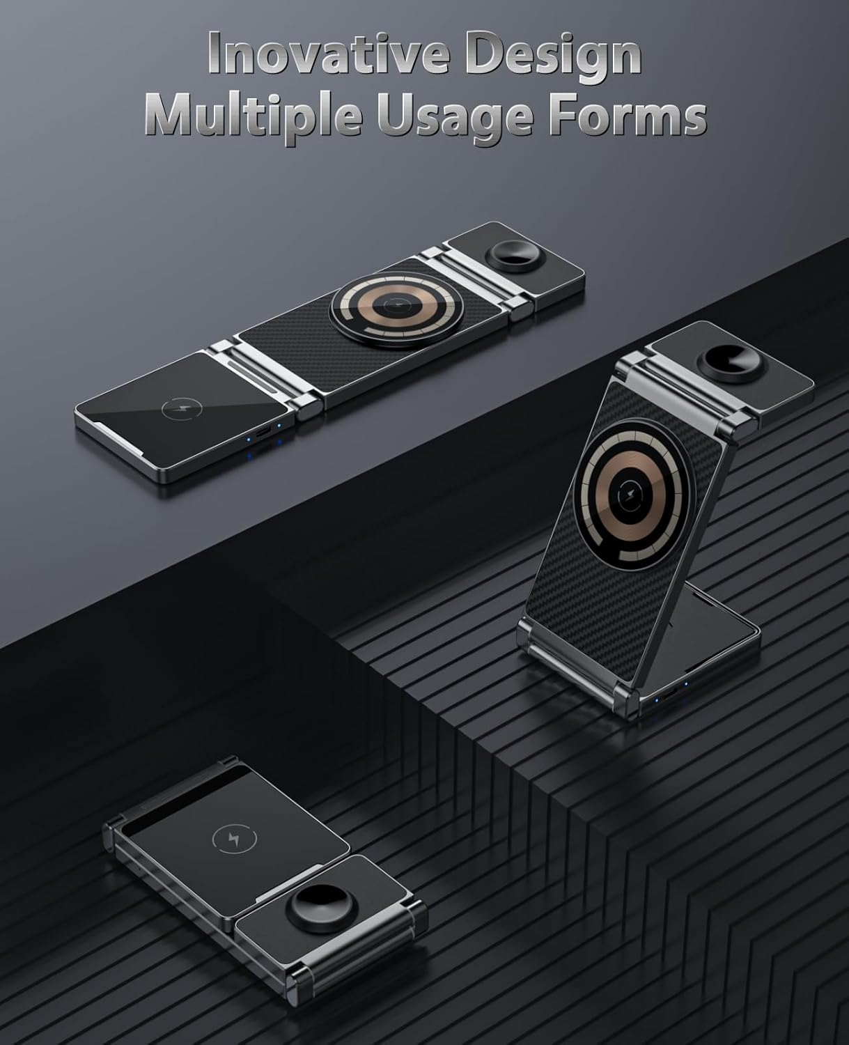 REOKILY Mag-Safe – Soporte de carga para iPhone y reloj para dispositivos Apple, base de carga plegable magnética 3 en 1 para Airpods y iPhone