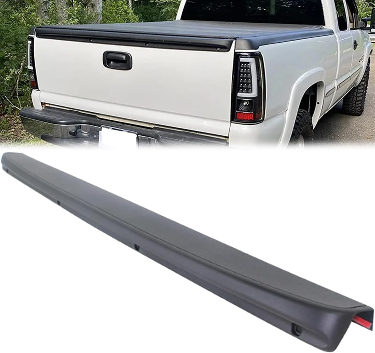 KARPAL Tapa de alerón de moldura para portón trasero, protector superior compatible con Chevy Silverado GMC Sierra 1999-2006, repuesto GM1909101,