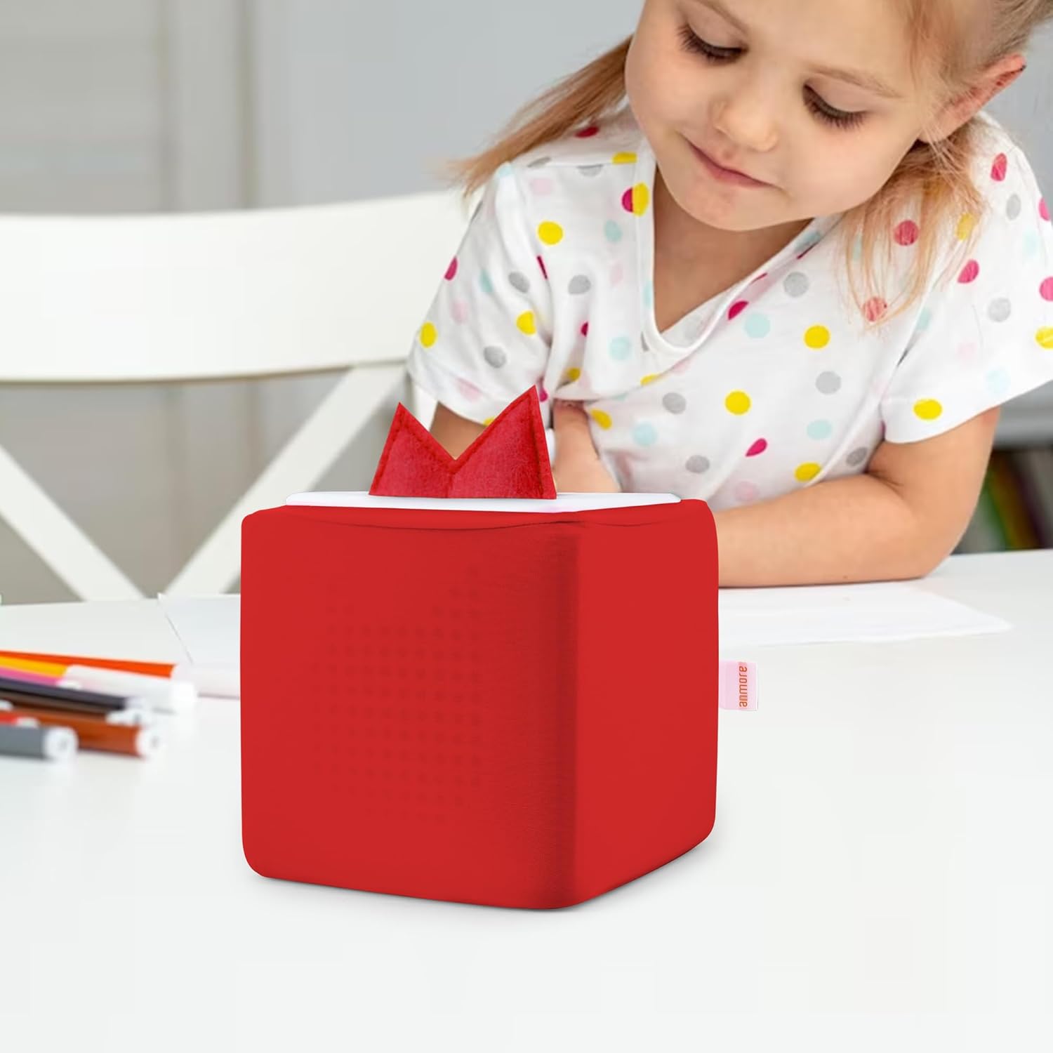 Funda para Toniebox, con tapa para orejas Tonie, resistente a las manchas, color rojo