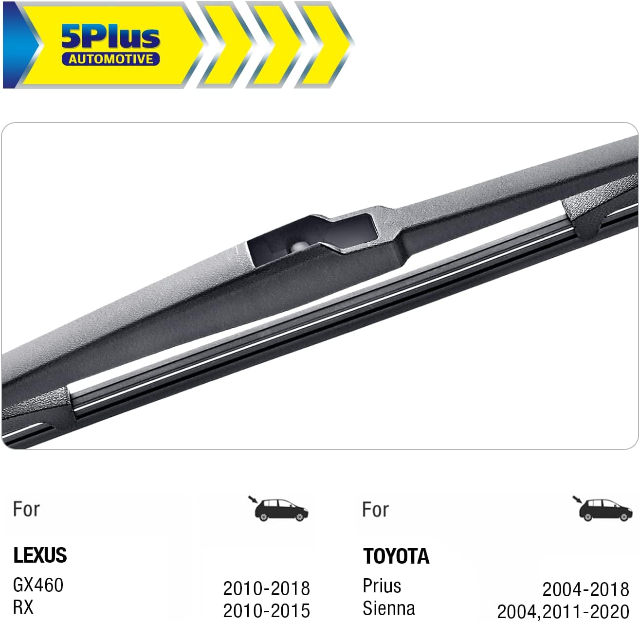 5 PLUS Repuesto de limpiaparabrisas trasero de 16 pulgadas para Toyota Prius 2022-2004, para limpiaparabrisas trasero Toyota Sienna 2020-2011