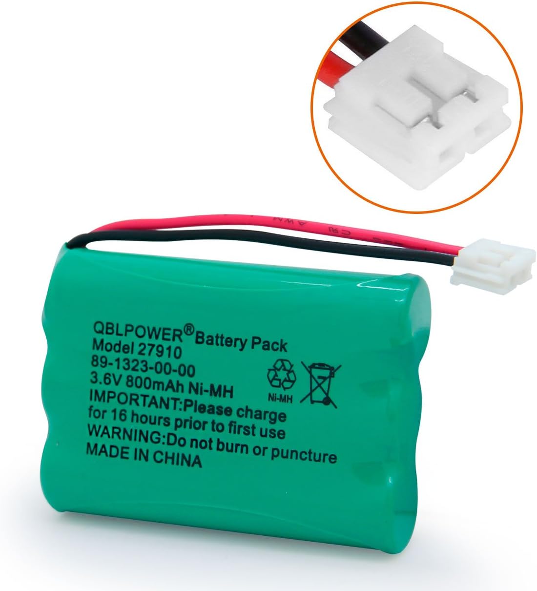 QBLPOWER 27910 Batería recargable para teléfono inalámbrico compatible con teléfonos inalámbricos 89-1323-00-00 E1112 E2801 TL72108 SD-7501 23-959